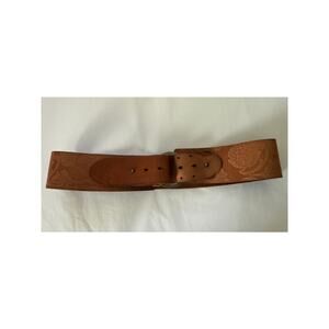 Linea Pelle Antrhopologie Embossed Handmade Leather Belt Size Medium